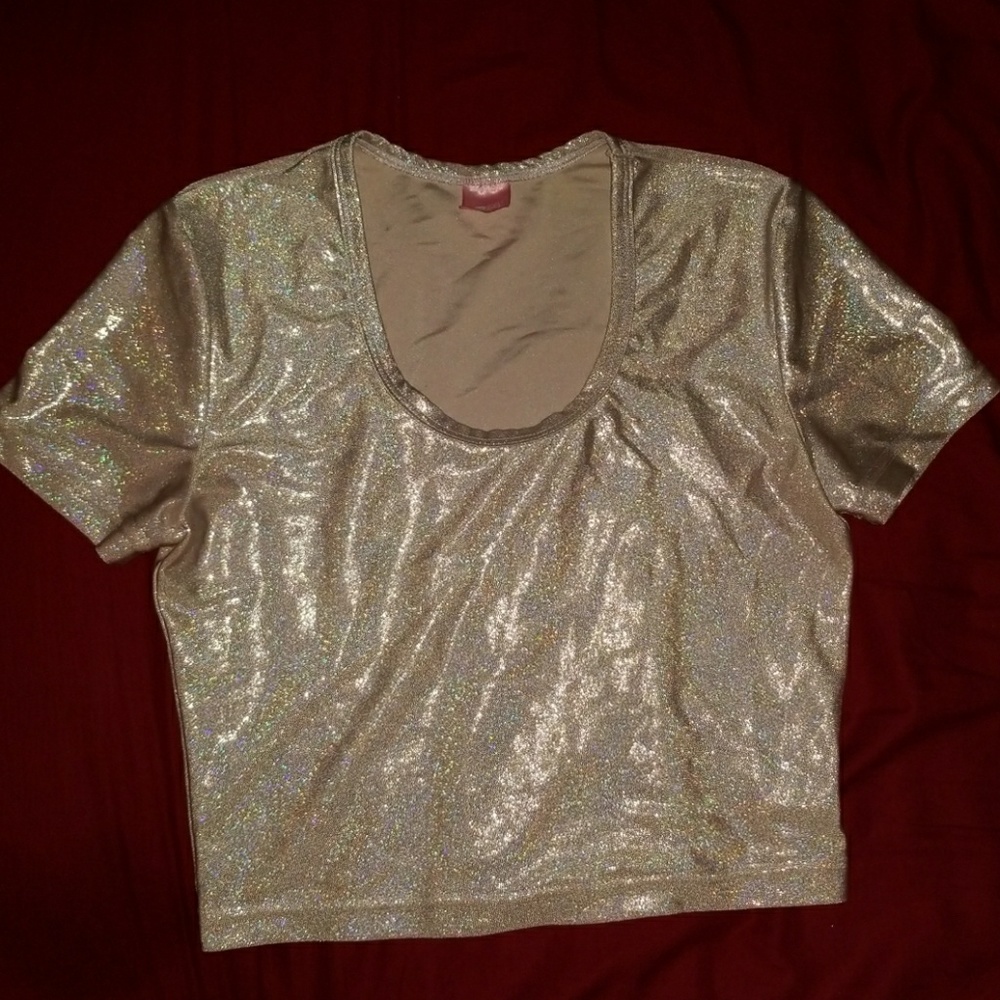 American Apparel Cali Sun and Fun Holo Pink Crop